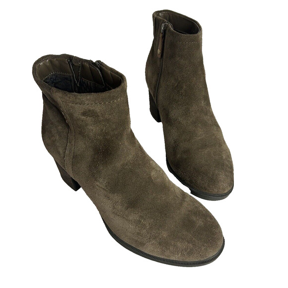 Rockport Cobb Hill Olive Suede Natashya Bootie Women's Size 9 Ankle Boot - Picture 2 of 9